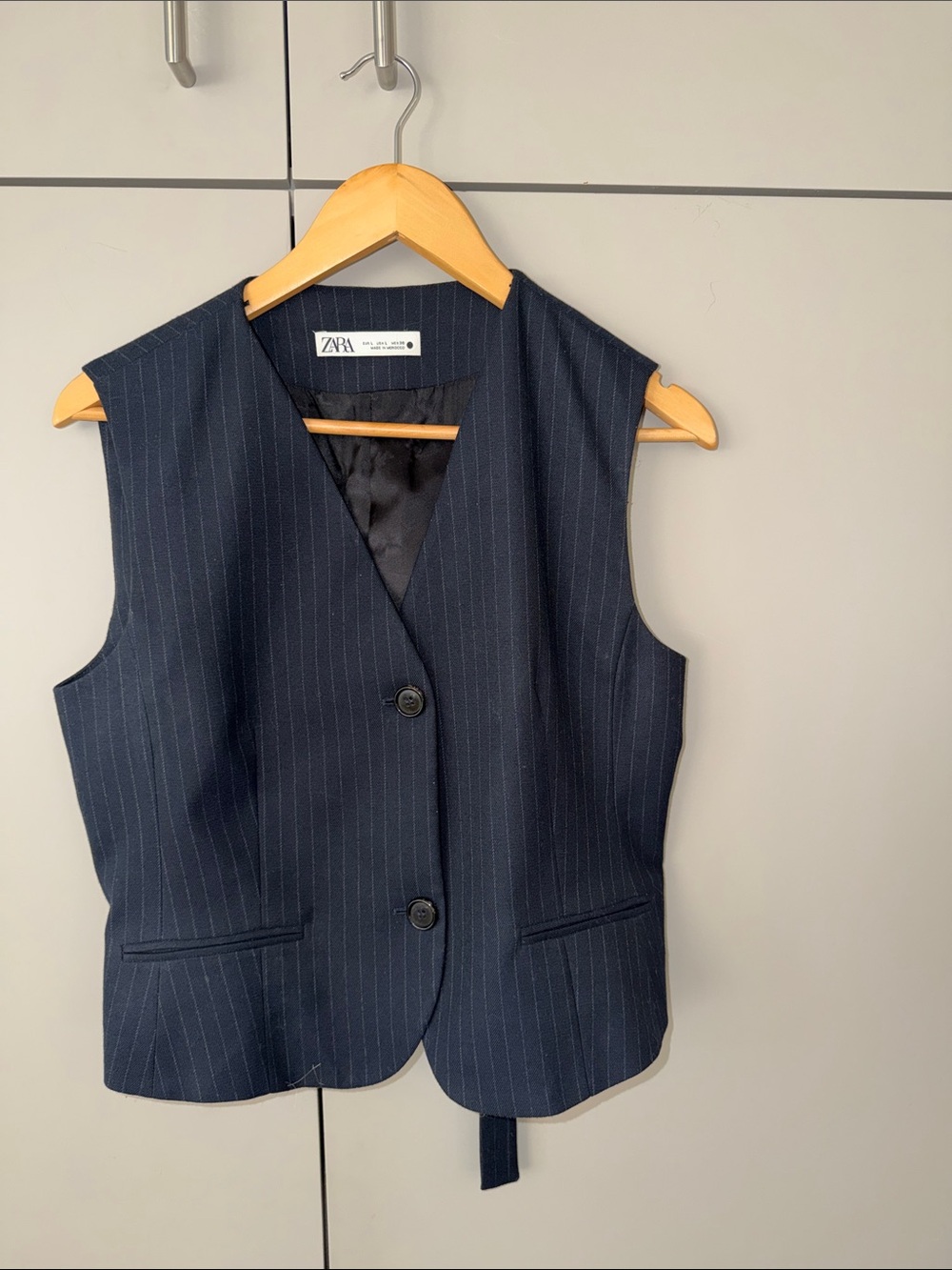 Zara women’s charcoal grey pinstriped vest size L or M